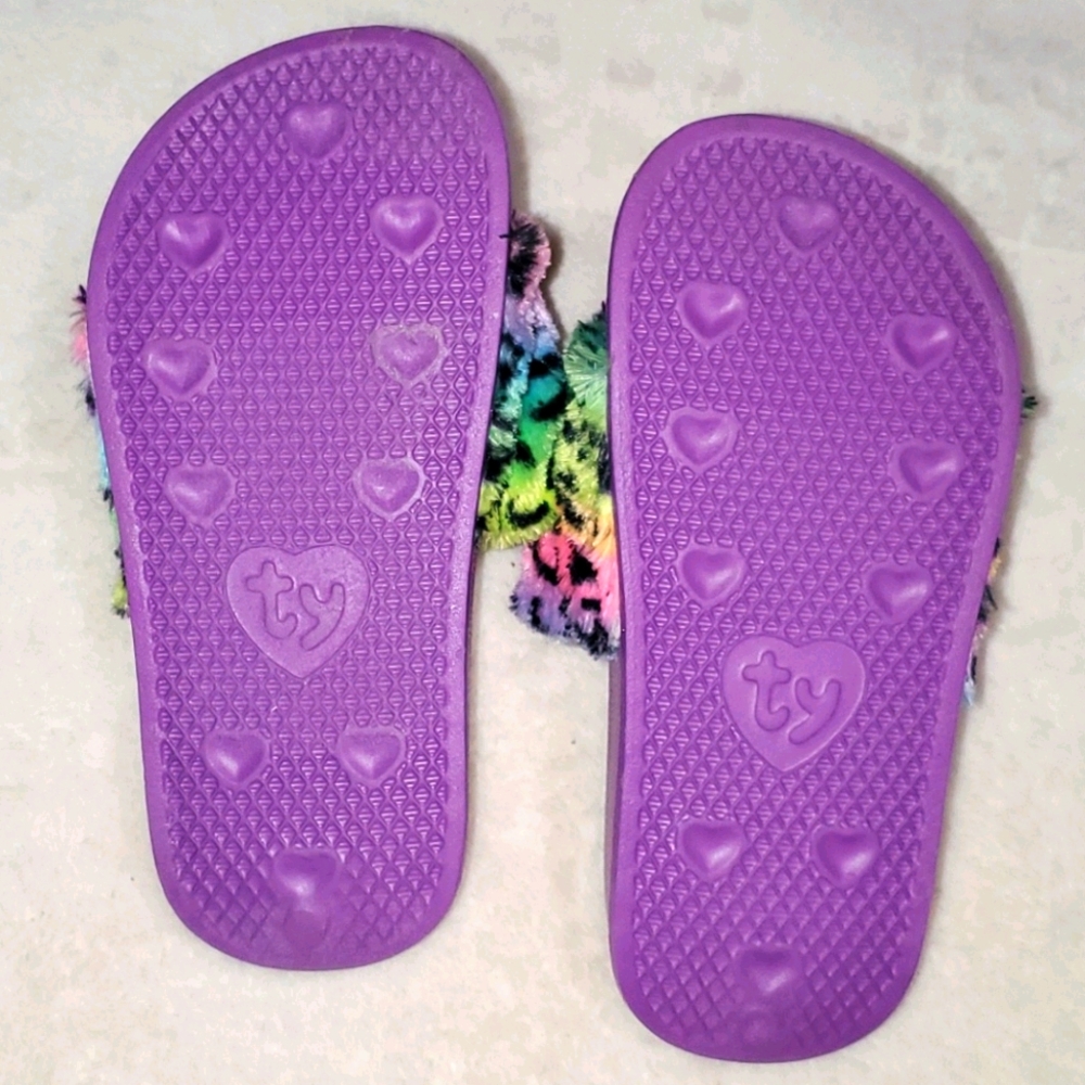 Like New! TY Rainbow Leopard Slides, Size 11-13 - Picture 3 of 6